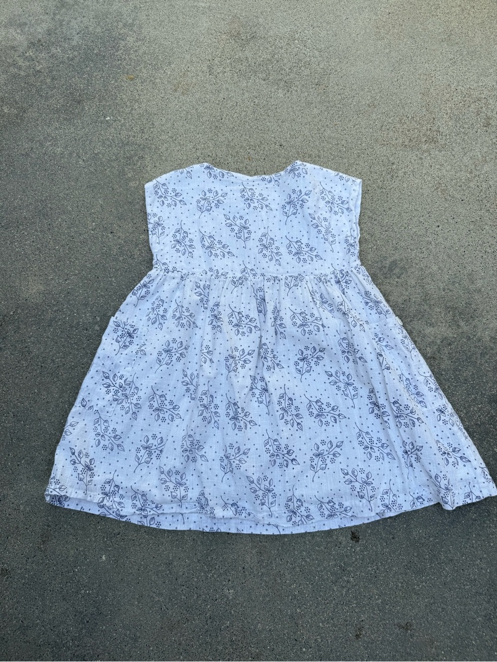 Little cotton clothes Girls' Blue Floral Cotton Dress 5-6